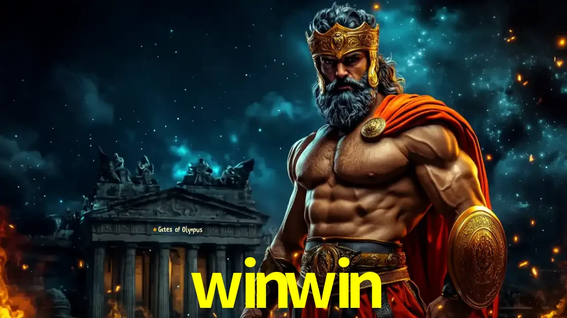 O poderoso Zeus do jogo de slot Gates of Olympus em frente ao seu templo, pronto para lançar multiplicadores divinos e prêmios épicos no cassino online winwin.