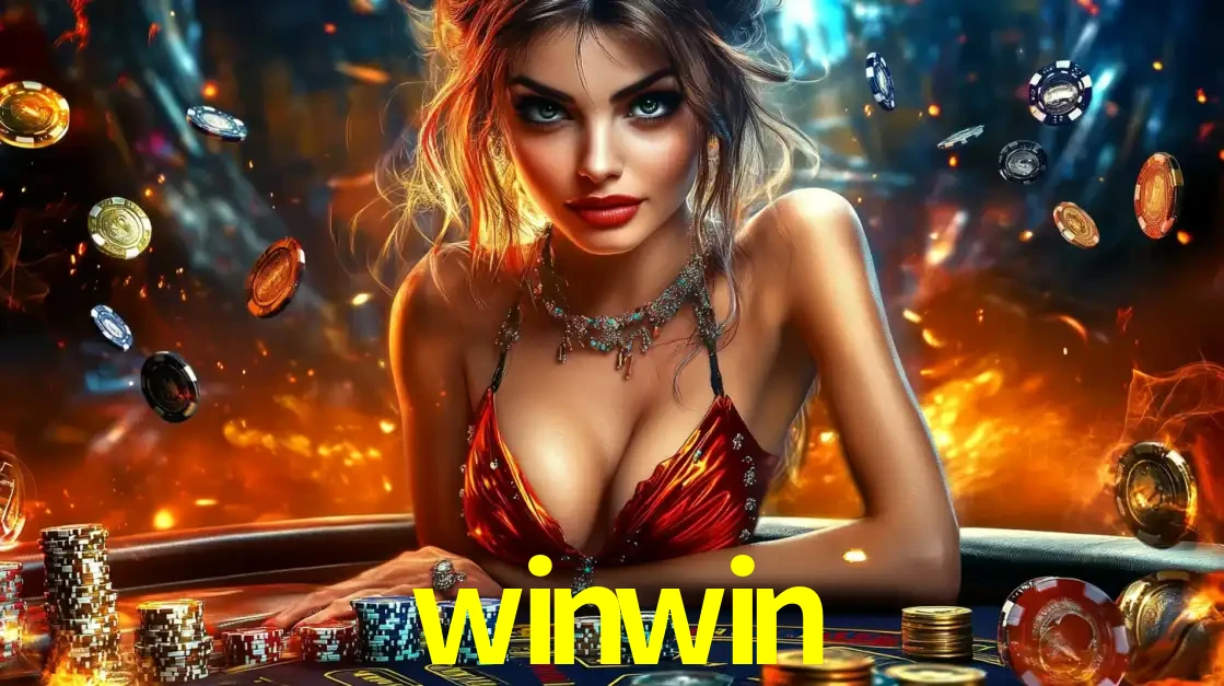 Mulher em uma mesa de cassino com pilhas de fichas e um fundo de fogo, pronta para uma rodada de altas apostas nos jogos de mesa emocionantes do cassino winwin.